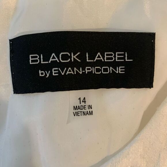 New Evan-Picone Black Label March White Floral Embossed Print Sleeveless Sheath - Picture 7 of 7